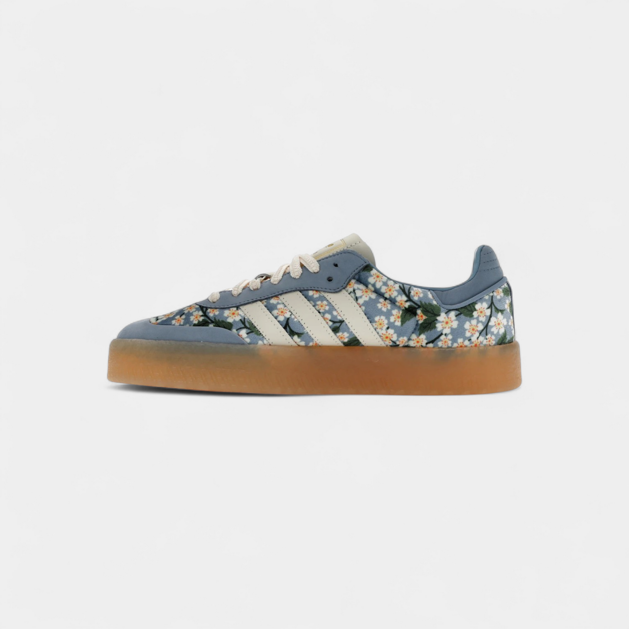 adidas Sambae Liberty London Floral Embroidery Blue Cream White (Women's)