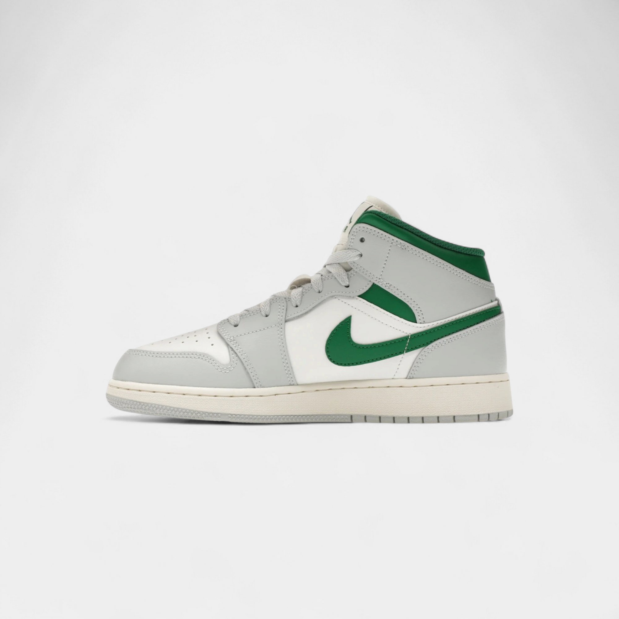 Jordan 1 Mid White Pure Platinum Pine Green (GS)