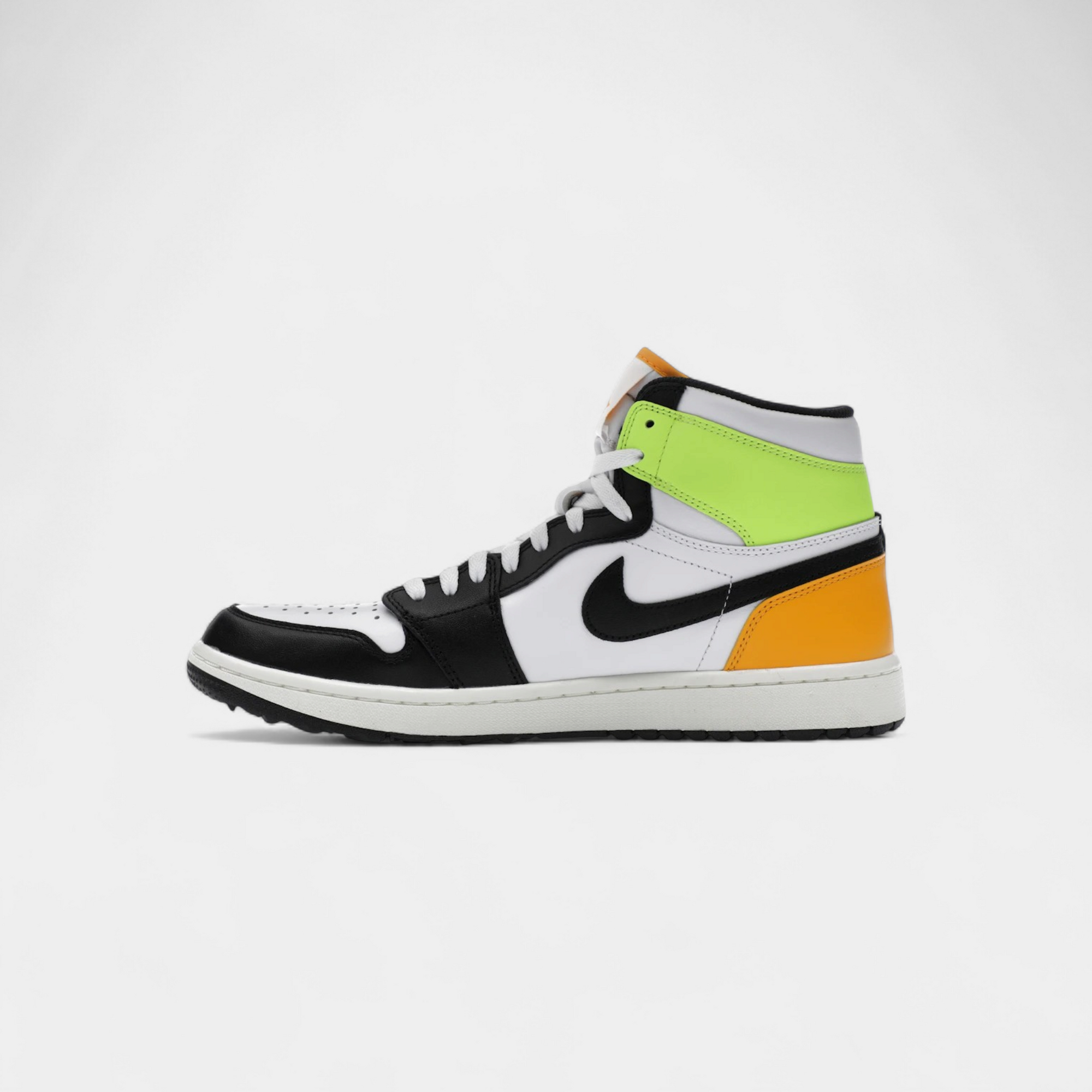 Jordan 1 Retro High Golf White University Gold Volt Black